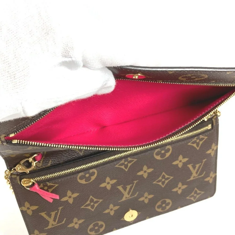 LOUIS VUITTON Brown Monogram Canvas Pochette Shoulder Bag